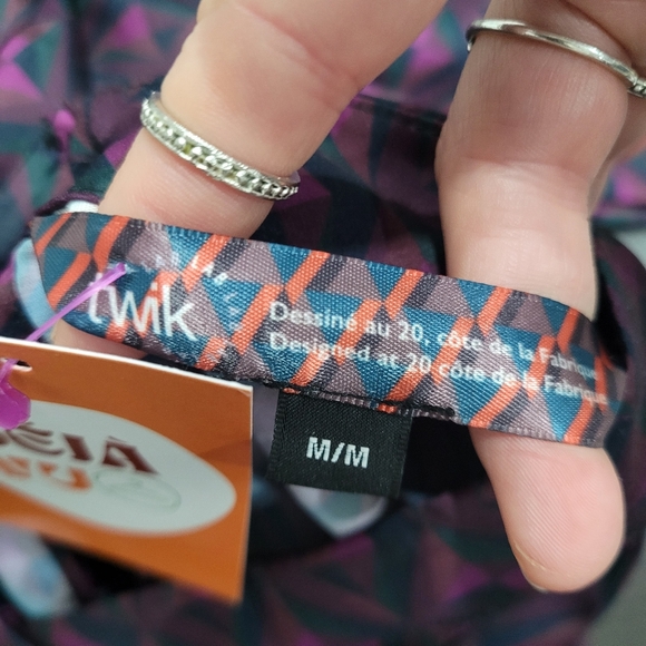 Twik Purple Patterned Blouse with Bow - Picture 7 of 8